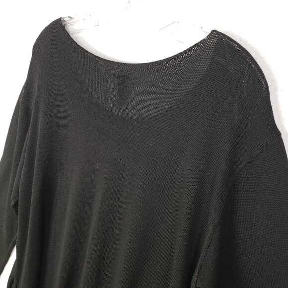 RUNDHOLZ Tunic Sweater Asymmetrical Hem Black Minimalist Lagenlook size M Goth - Picture 12 of 14